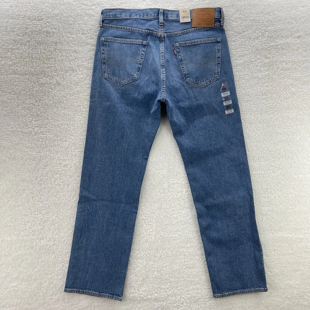 Levis 501 Jeans Mens 36x32 Blue Premium Original Button Fly Denim Grunge 90s